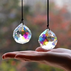 2PCS 4cm Ball Crystal Sun Catcher Prisms, Hanging Suncatchers with Glass Pris…