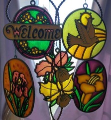 Set Of 5 Stain Glass Sun Catchers