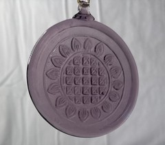 Amethyst Glossy sun catcher pressed glass Sunflower Pattern