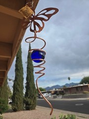 Nature’s Cyclone Copper Tone Butterfly Twirling Sun Catcher