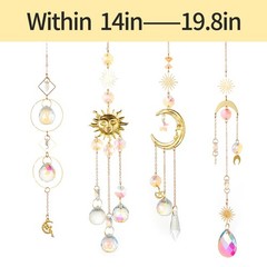 Louxiar 4PK Crystal Suncatcher for Windows Hanging Decor, Prism Sun 4pk, 4pk