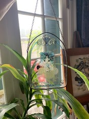 Vintage Suncatcher Persian Kitten With Yarn Made In Hong Kong Cat