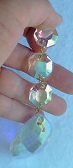 VINTAGE CZECH CHANDELIER CRYSTAL SUNCATCHER AURORA BOREALIS AB FINISH