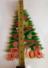 Vintage Christmas Plastic Suncatchers Lot of 6 MCM Holiday Santa Rudolph Decor