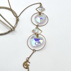 Celestial Moon Star Heart Fairy Suncatcher Crystal Chain Charm Window 16”