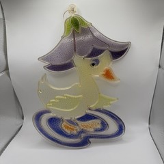 Suncatcher Plastic Large Faux Stained Glass Vintage Duck