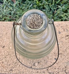 Vintage Antique Fly Catcher Clear Glass Original Metal Hanger & Cork Bee Hive