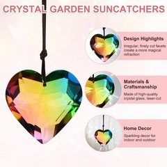 1-Pack Colorful Garden Suncatchers, Hanging Crystals for Windows [Multicolored]