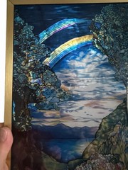 Louis Comfort Tiffany Double Rainbow Iris Stained Glass Suncatcher Glassmasters