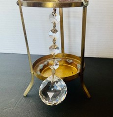 Glass Hanging Prism Ornament W/4 Smaller Prisms, Beautiful Sparkles!