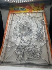 VTG Sunbeams Stained Glass Suncatcher Butterfly Insect Plastic USA NOS