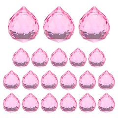 20-Pack Crystal Ball Prisms, 24mm/0.94 Inch Pendant Hanging [Light Pink]