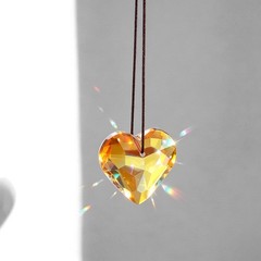 1 Pack Colorful Garden Suncatchers, Hanging Crystals for Windows [Yellow]
