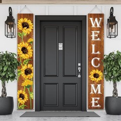 Tatuo Sunflower Welcome Hanging Banners Fall Porch As the Pictures Shown