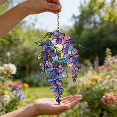 Purple Wisteria Suncatcher Acrylic Window Decor Art Gift