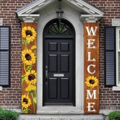 Tatuo Sunflower Welcome Hanging Banners Fall Porch As the Pictures Shown