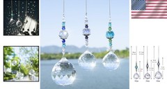 Sparkling Crystal Suncatcher Balls for Windows and Gardens Pack of 3