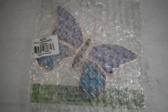 Dark & Light Blue Handcrafted Stained Glass Butterfly Suncatcher GE153