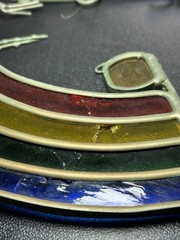 Stained Glass Lot Of 3 Vintage Holiday Pieces In Good Condition & 2 W/damage