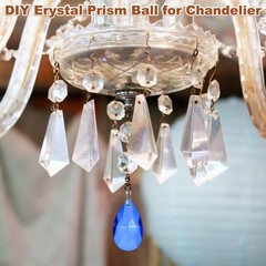 6PCS Crystal Grid Prisms, 38mm/1.5″ Pendant Hanging [Blue]