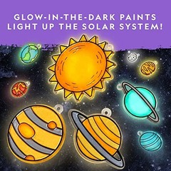 Stained Glass Solar System Art Kit – Glow in the Dark Planet Suncatchers, Kids C
