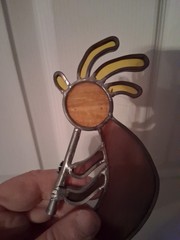 Stained Glass Sun Catcher Southwestern Kokopelli Indian