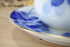 Ookura Touen Blue Rose Cup & Saucer Set Stylish Coffee Cup Noritak From Japan