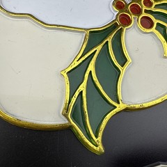 6- Vintage Christmas Stained Sun Catcher Hanging Decor Santa, Angel, Snowman