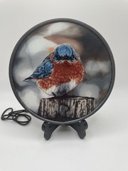 Glassmasters Eastern Bluebird Suncatcher Signed By Michael L. Smith
