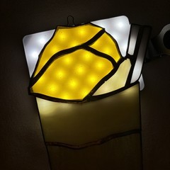 VINTAGE Set of 3 Stained Glass Suncatchers Ice Cream Cone Float Banana Split (1)
