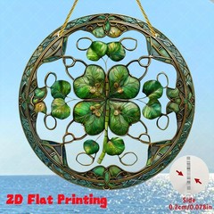 St. Patrick’s Day Ornate Four-Leaf Clover Acrylic Window Hanging Home Decor