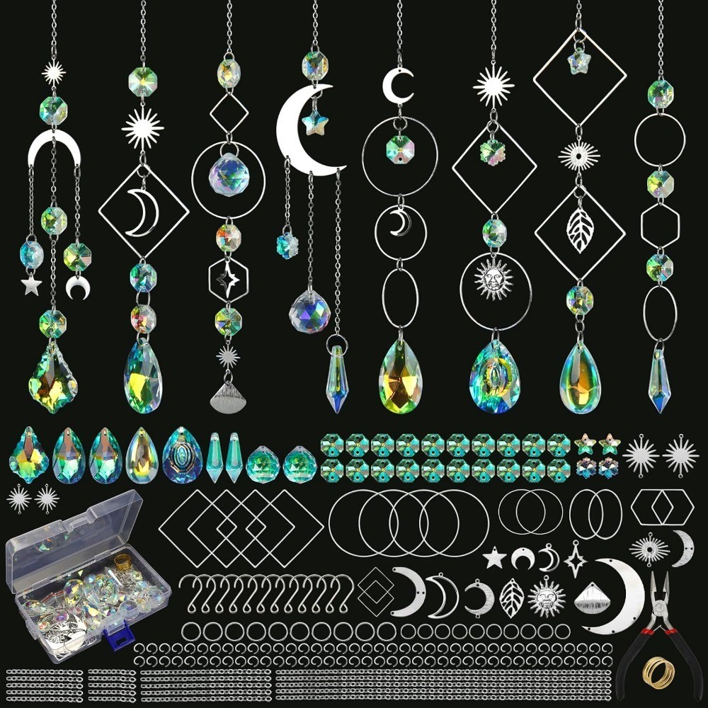 DIY Sun Catchers Kit for Adults Women, 228 Pcs Crystal Prism Suncatchers Window