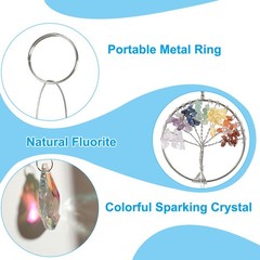 Crystal Suncatchers Gourd Round Hanging Tree of Life Prisms Drop Pendant Silver