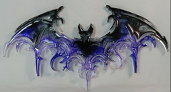 Gothic Halloween bat decoration purple and black resin