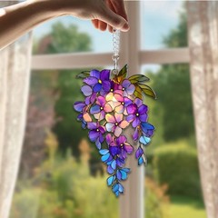 Wisteria Suncatcher Mom Acrylic Window Hanging Flower Glass Art Gift for Mom