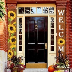 Tatuo Sunflower Welcome Hanging Banners Fall Porch As the Pictures Shown