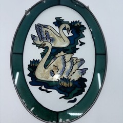 Vintage Stained Glass Sun Catcher with Blue Bird.see Photos It Is Peeling