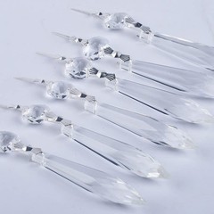 20Pcs Chandelier Icicle Crystal Prisms with Bead Crystals Lighting Lamp Repla…