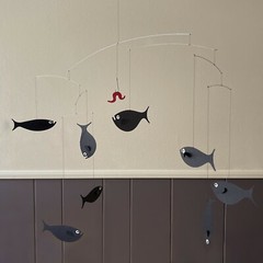 Fish Kinetic Sculpture Art Baby Nursery Mobile Hanging Kids Room Home Décor Gift