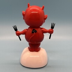 Solar Powered Dancing Red Devil Bobble Head Toy Tested Works!