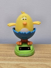 Solar Powered Dancing Easter Yellow Chick With Purple Egg
