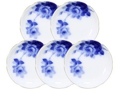Okura Touen Blue Rose (8011) 15cm Individual Plate Set of 5. Known From Japan