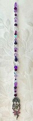 CRYSTAL FAIRY SUNCATCHER-PURPLE-CLEAR CRYSTAL-RAINBOWS-11.5″-HANDCRAFTED # 934