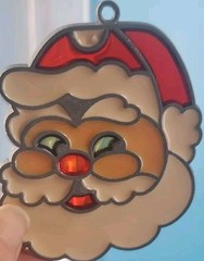 Vintage Suncatchers Holiday Candle And Santa Seasonal Decore Hanging