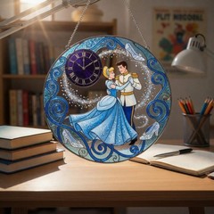 Cinderella and Prince Charming Suncatcher, Fairytale Wedding Decor, Slipper Wind