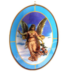 Blue Oval Angel Adult Sun Catcher Hanging Decor Collectable Special Gift B2-1625