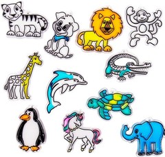 Animal Suncatcher Refill Pack: 12 Colorful DIY Window Art for All Seasons