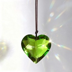 1-Pack Colorful Garden Suncatchers, Hanging Crystals for Windows [Green]