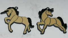 Vintage 2 Unicorn Sun Catcher Stained Glass Style Window Approx 3″
