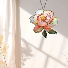 Light Pink Peony Flower Suncatcher Acrylic Window Decor Gift